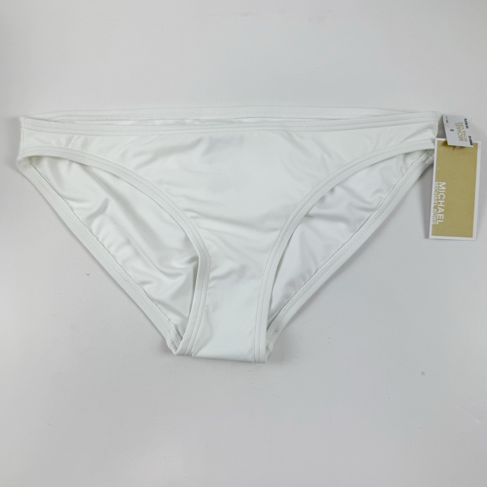 Michael Michael Kors Bikini Bottom Womens Medium White Solid Swim Nwt